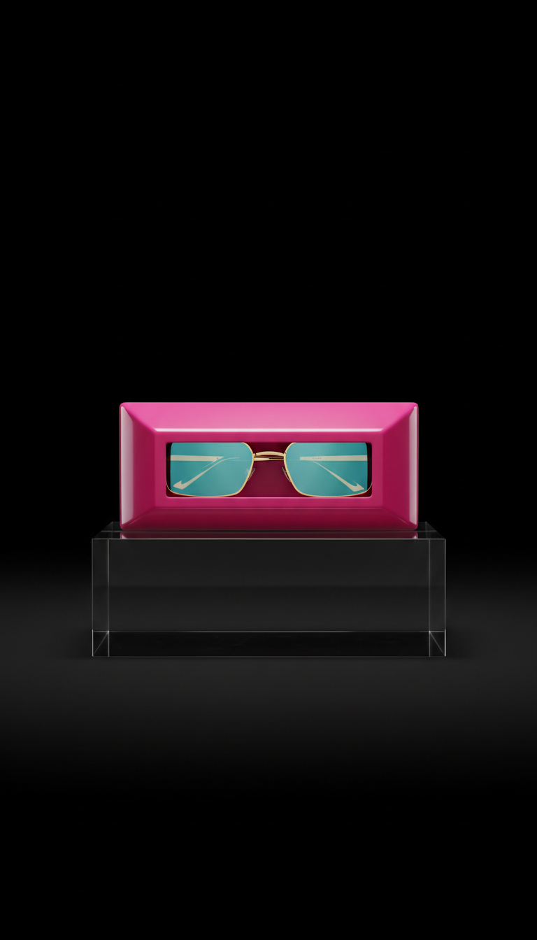 Statement Sunglasses In Vivid Pink Case